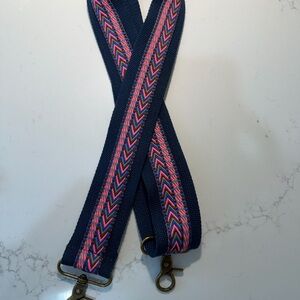 Navy Blue Chevron Pattern Crossbody Bag Strap